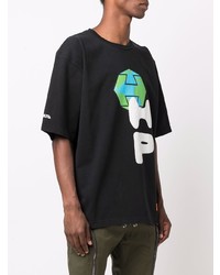 T-shirt à col rond imprimé noir Heron Preston