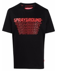 T-shirt à col rond imprimé noir Sprayground
