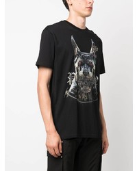 T-shirt à col rond imprimé noir Philipp Plein