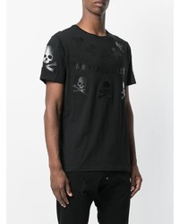 T-shirt à col rond imprimé noir Philipp Plein