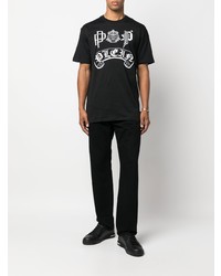 T-shirt à col rond imprimé noir Philipp Plein