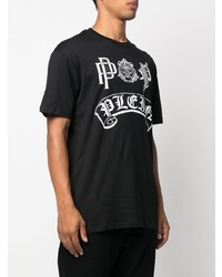 T-shirt à col rond imprimé noir Philipp Plein