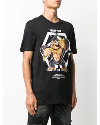 T-shirt à col rond imprimé noir Philipp Plein