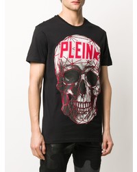 T-shirt à col rond imprimé noir Philipp Plein