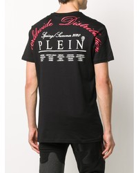 T-shirt à col rond imprimé noir Philipp Plein