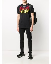 T-shirt à col rond imprimé noir Philipp Plein