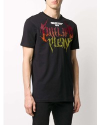 T-shirt à col rond imprimé noir Philipp Plein