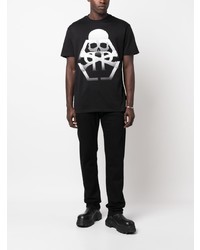 T-shirt à col rond imprimé noir Philipp Plein