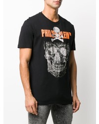 T-shirt à col rond imprimé noir Philipp Plein