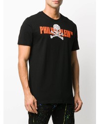 T-shirt à col rond imprimé noir Philipp Plein