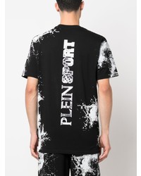 T-shirt à col rond imprimé noir Plein Sport