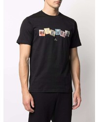 T-shirt à col rond imprimé noir PS Paul Smith