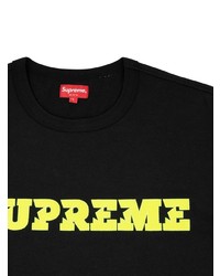 T-shirt à col rond imprimé noir Supreme