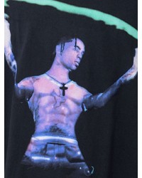 T-shirt à col rond imprimé noir Travis Scott