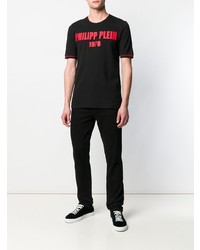 T-shirt à col rond imprimé noir Philipp Plein