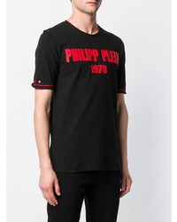 T-shirt à col rond imprimé noir Philipp Plein