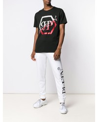 T-shirt à col rond imprimé noir Philipp Plein