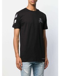 T-shirt à col rond imprimé noir Philipp Plein