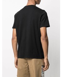 T-shirt à col rond imprimé noir Just Cavalli
