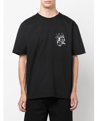 T-shirt à col rond imprimé noir Stussy