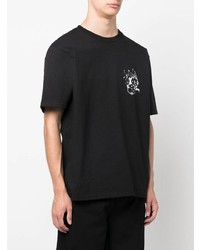 T-shirt à col rond imprimé noir Stussy