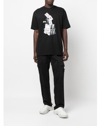 T-shirt à col rond imprimé noir Stussy