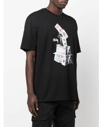 T-shirt à col rond imprimé noir Stussy