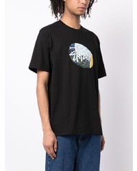 T-shirt à col rond imprimé noir Stussy