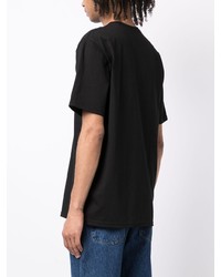 T-shirt à col rond imprimé noir Stussy