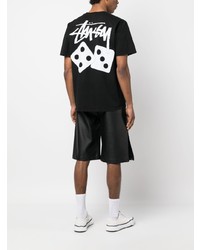 T-shirt à col rond imprimé noir Stussy