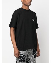 T-shirt à col rond imprimé noir Stussy