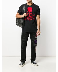 T-shirt à col rond imprimé noir Philipp Plein