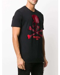 T-shirt à col rond imprimé noir Philipp Plein