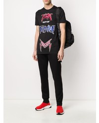 T-shirt à col rond imprimé noir Philipp Plein