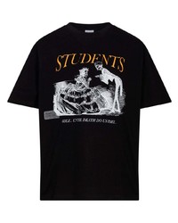 T-shirt à col rond imprimé noir Students Golf