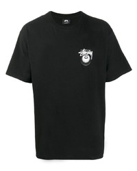 T-shirt à col rond imprimé noir Stussy