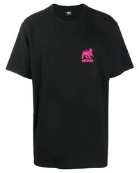 T-shirt à col rond imprimé noir Stussy