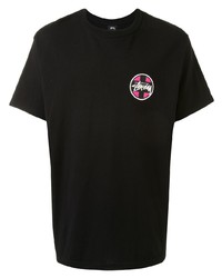 T-shirt à col rond imprimé noir Stussy