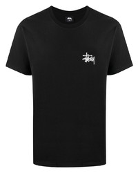 T-shirt à col rond imprimé noir Stussy