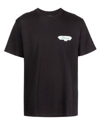 T-shirt à col rond imprimé noir Stussy