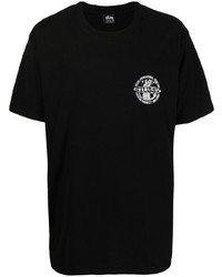 T-shirt à col rond imprimé noir Stussy