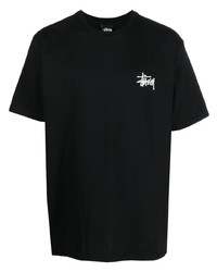 T-shirt à col rond imprimé noir Stussy