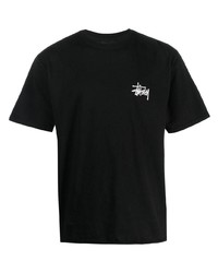 T-shirt à col rond imprimé noir Stussy