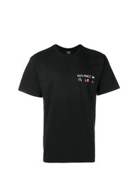 T-shirt à col rond imprimé noir Stussy