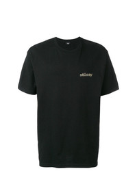 T-shirt à col rond imprimé noir Stussy