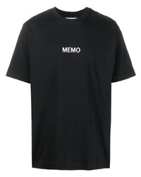 T-shirt à col rond imprimé noir Styland