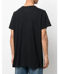 T-shirt à col rond imprimé noir Greg Lauren