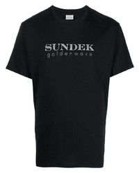 T-shirt à col rond imprimé noir Sundek