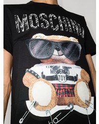 T-shirt à col rond imprimé noir Moschino