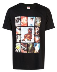 T-shirt à col rond imprimé noir Supreme